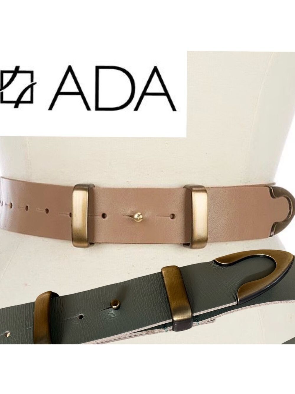 NWT $89 ADA Leather Sage Belt
